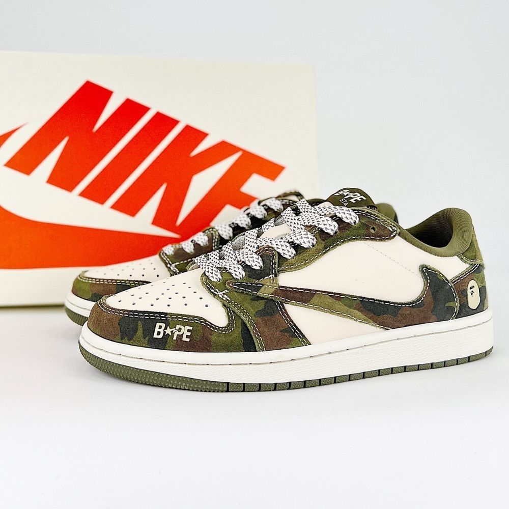 Nike SB Dunk Low Bape Ts Joint Camouflage Army Green Beige